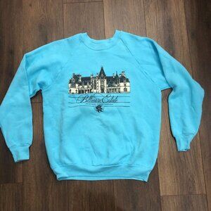 Vintage Biltmore Estate Asheville NC Sweatshirt Mens Size L Blue 90s Made In USA
